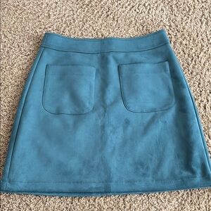Teal faux suede Mini Skirt from Loft size 2
